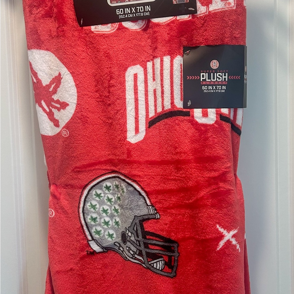 Ohio State Plush Throw Blanket - Red